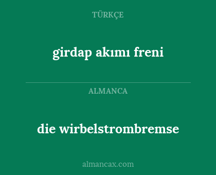 die wirbelstrombremse - girdap akımı freni
