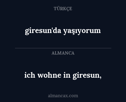 giresun'da yaşıyorum - ich wohne in giresun,