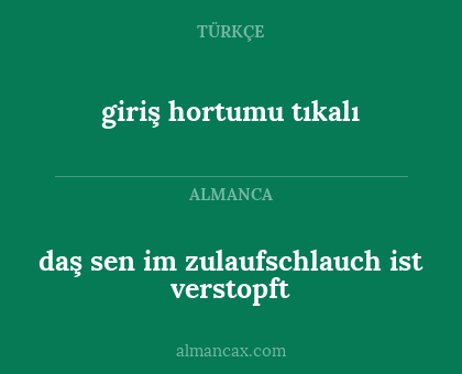 daş sen im zulaufschlauch ist verstopft - giriş hortumu tıkalı