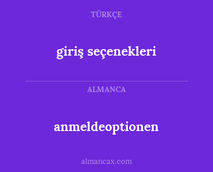 anmeldeoptionen - giriş seçenekleri