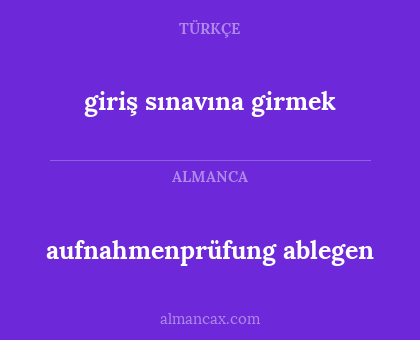 giriş sınavına girmek - aufnahmenprüfung ablegen
