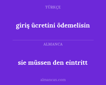 sie müssen den eintritt - giriş ücretini ödemelisin