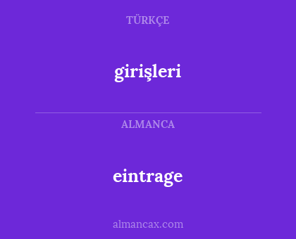 girişleri - eintrage