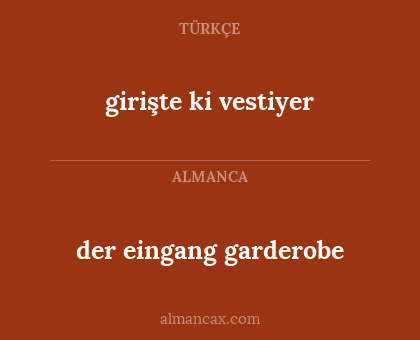 girişte ki vestiyer - der eingang garderobe