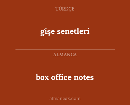 box office notes - gişe senetleri