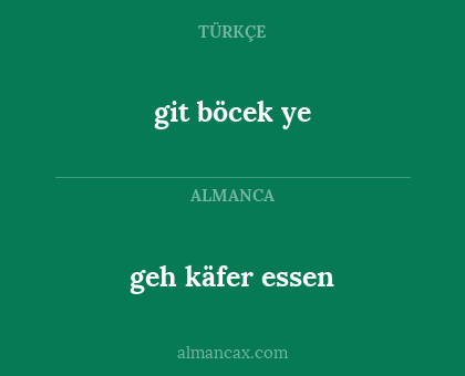 git böcek ye - geh käfer essen