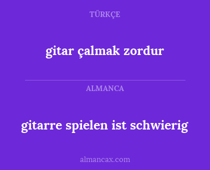 gitar çalmak zordur - gitarre spielen ist schwierig