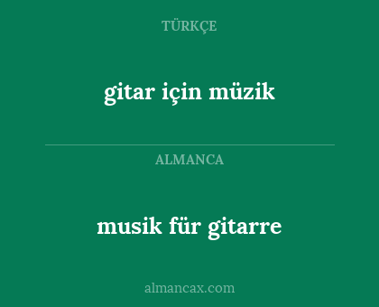 gitar için müzik - musik für gitarre