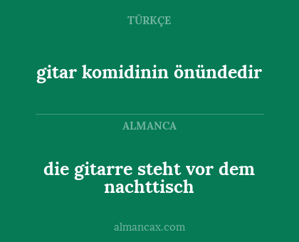 die gitarre steht vor dem nachttisch - gitar komidinin önündedir