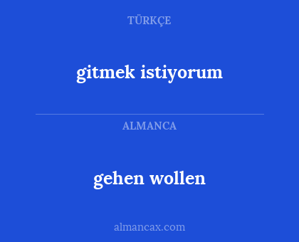 gitmek istiyorum - gehen wollen