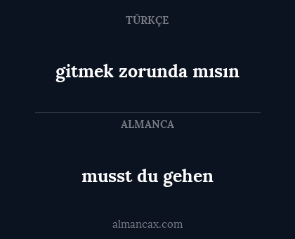 musst du gehen - gitmek zorunda mısın