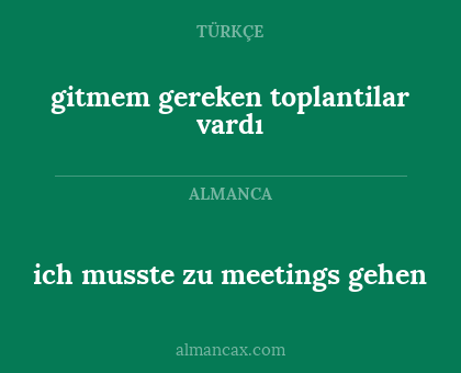 gitmem gereken toplantilar vardı - ich musste zu meetings gehen
