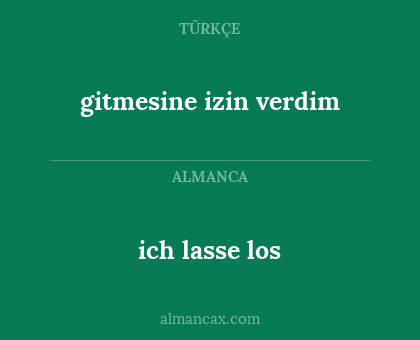 gitmesine izin verdim - ich lasse los