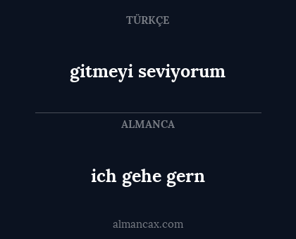 gitmeyi seviyorum - ich gehe gern