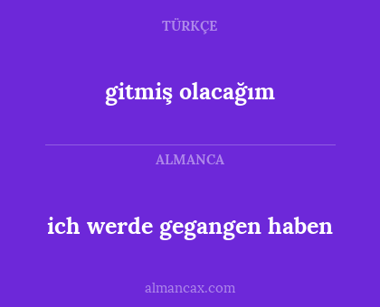 gitmiş olacağım - ich werde gegangen haben