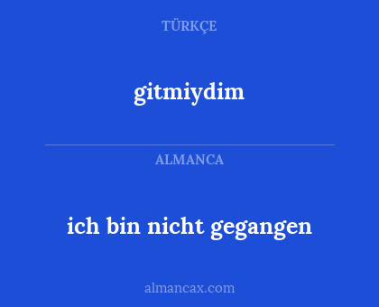 gitmiydim - ich bin nicht gegangen