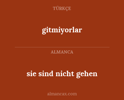 gitmiyorlar - sie sind nicht gehen