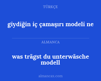 was trägst du unterwäsche modell - giydiğin iç çamaşırı modeli ne