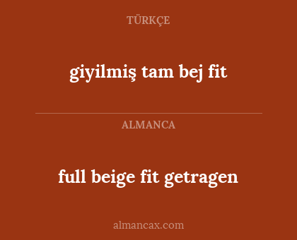 full beige fit getragen - giyilmiş tam bej fit
