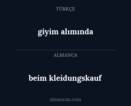 giyim alımında - beim kleidungskauf