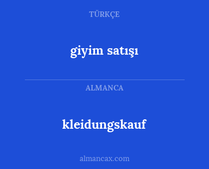 kleidungskauf - giyim satışı