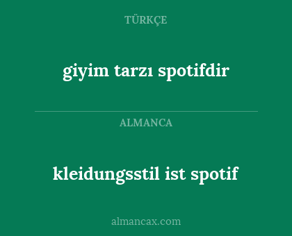 giyim tarzı spotifdir - kleidungsstil ist spotif