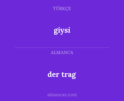 giysi - der trag