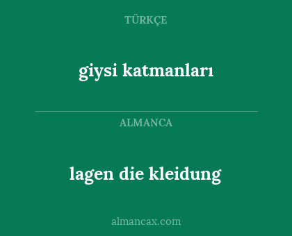 giysi katmanları - lagen die kleidung