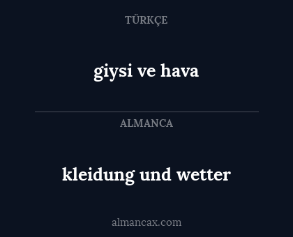 giysi ve hava - kleidung und wetter