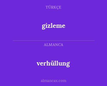 verhüllung - gizleme