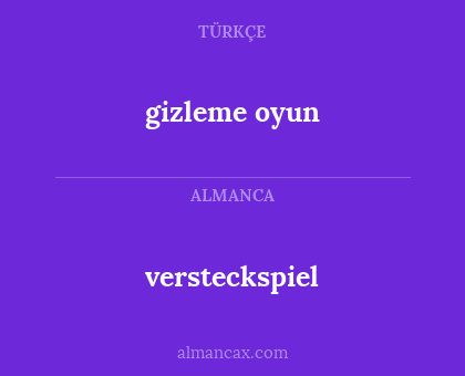 gizleme oyun - versteckspiel