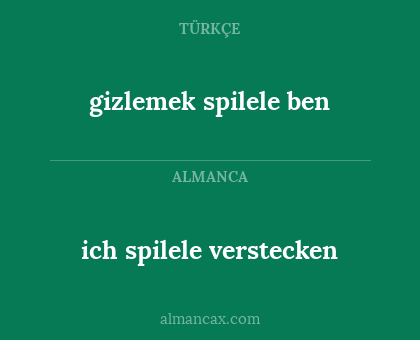 gizlemek spilele ben - ich spilele verstecken
