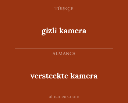 versteckte kamera - gizli kamera