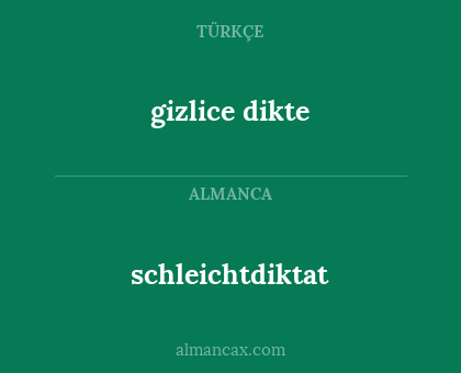 gizlice dikte - schleichtdiktat