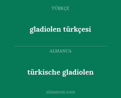 gladiolen türkçesi - türkische gladiolen
