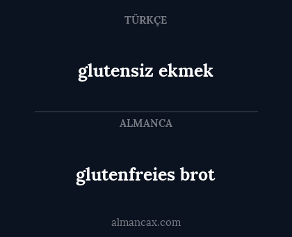 glutensiz ekmek - glutenfreies brot