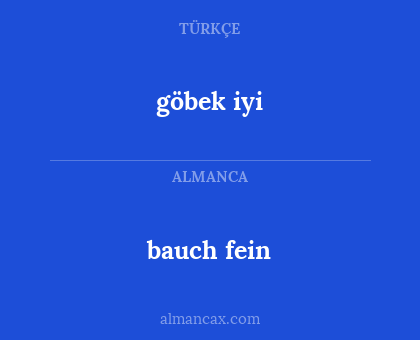 göbek iyi - bauch fein