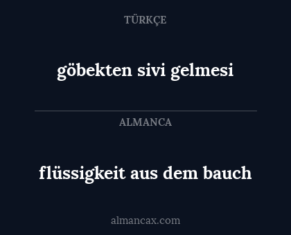 flüssigkeit aus dem bauch - göbekten sivi gelmesi