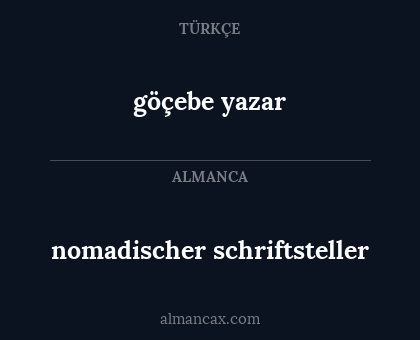 göçebe yazar - nomadischer schriftsteller