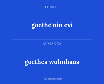 goethes wohnhaus - goethe'nin evi