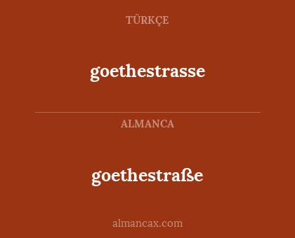 goethestraße - goethestrasse