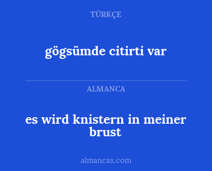 es wird knistern in meiner brust - gögsümde citirti var