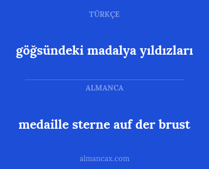 göğsündeki madalya yıldızları - medaille sterne auf der brust