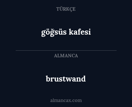 brustwand - göğsüs kafesi