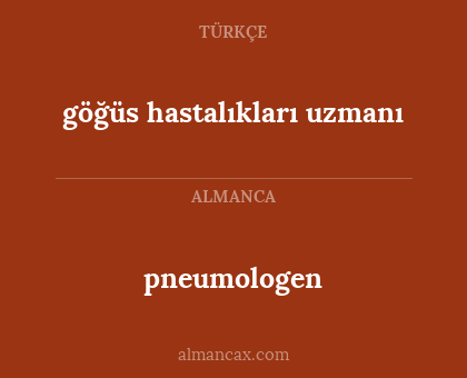 pneumologen - göğüs hastalıkları uzmanı