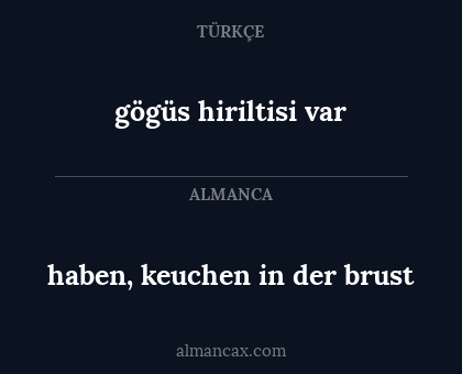 haben, keuchen in der brust - gögüs hiriltisi var