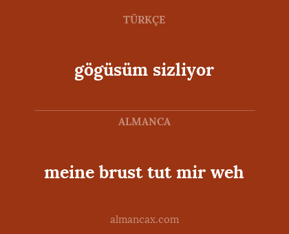 gögüsüm sizliyor - meine brust tut mir weh