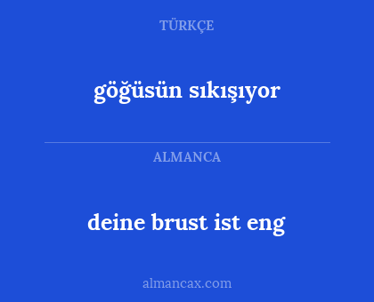 deine brust ist eng - göğüsün sıkışıyor