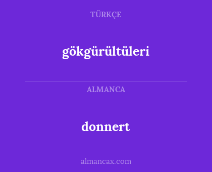 donnert - gökgürültüleri
