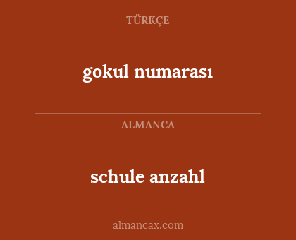 gokul numarası - schule anzahl